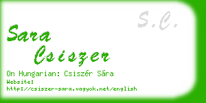sara csiszer business card
